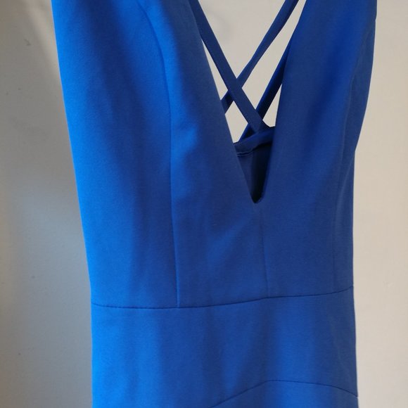 Blue Deep-V NBD Dress | Size XS - Picture 3 of 6